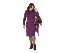 Платье NITA Л 753-19 жаккард малина+джинс Платье NITA Л 753-19 жаккард малина+джинс