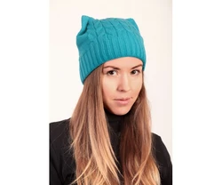 Шапка с ушками NITA Л 783 бирюза Шапка с ушками NITA Л 783 бирюза