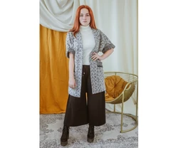 Кардиган NITA  Л 793-20 серый меланж Кардиган NITA  Л 793-20 серый меланж